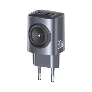 Strömadapter, USB-A + USB-C + Apple Watch, 20W GaN