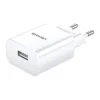 Strömadapter, USB-A, 2.1A - Vit