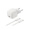 Strömadapter, USB-C, 30W + USB-C till USB-C, 2m - Vit