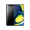 Svart Samsung Galaxy A80 sedd framifrån och bakifrån